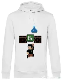 Hoodie barbat cu gluga Breaking Mario Alb