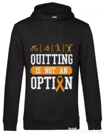 Hoodie barbat cu gluga Quitting is not an option Negru