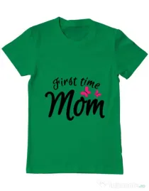 Tricou ADLER barbat First time mom Verde mediu