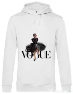 Hoodie barbat cu gluga Little black tutu Alb