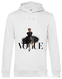 Hoodie barbat cu gluga Little black tutu Alb