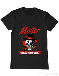 Tricou ADLER barbat Mr. steal your girl Negru