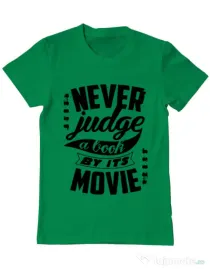 Tricou ADLER barbat Never judge a book Verde mediu