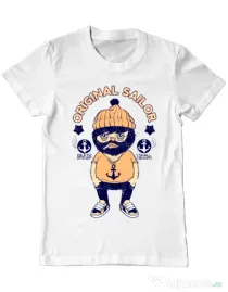 Tricou ADLER barbat Original sailor Alb