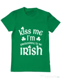 Tricou ADLER barbat Pretending to be irish Verde mediu