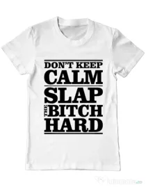 Tricou ADLER barbat Slap the bitch Alb