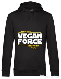 Hoodie barbat cu gluga Vegan force Negru