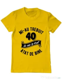 Tricou ADLER barbat 40 de ani Galben