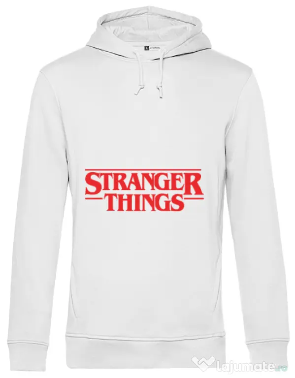 Hoodie barbat cu gluga Stranger things Alb