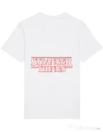 Tricou STANLEY STELLA barbat Stranger things outline Alb