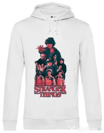 Hoodie barbat cu gluga Stranger team Alb