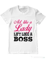 Tricou ADLER barbat Lift like a boss Alb