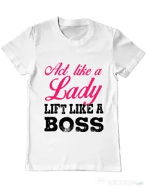 Tricou ADLER barbat Lift like a boss Alb