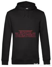 Hoodie barbat cu gluga Mouth breather Negru