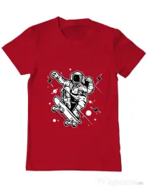 Tricou ADLER barbat Skate Space Rosu
