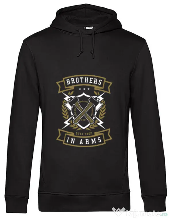Hoodie barbat cu gluga Brother In Arms Negru