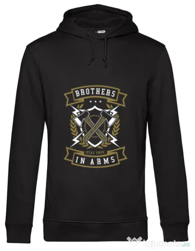Hoodie barbat cu gluga Brother In Arms Negru