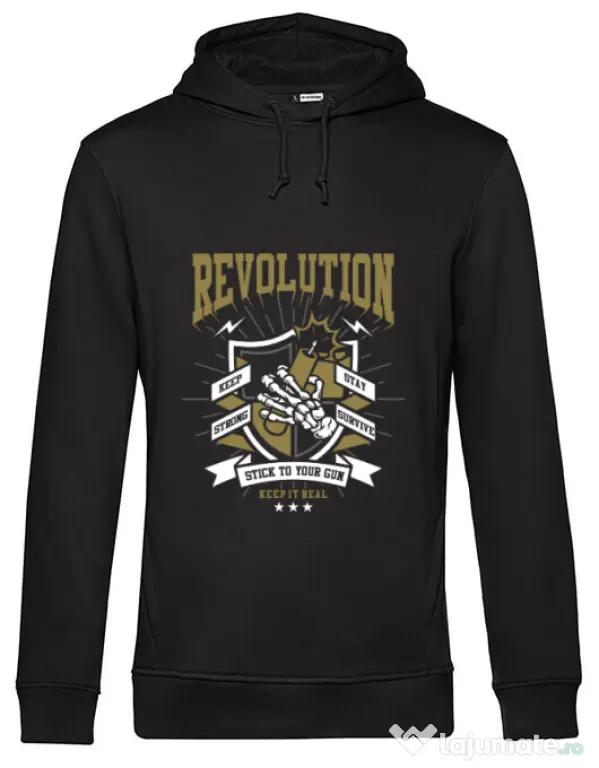 Hoodie barbat cu gluga Revolution Negru