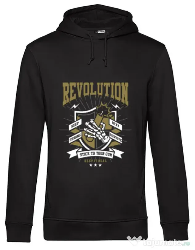 Hoodie barbat cu gluga Revolution Negru