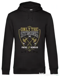 Hoodie barbat cu gluga Only The Strong Negru