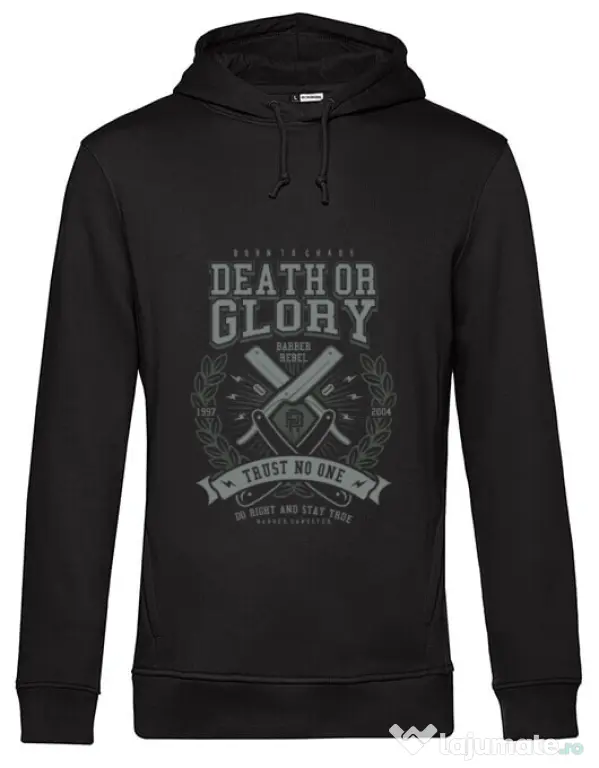 Hoodie barbat cu gluga Death or Glory Negru