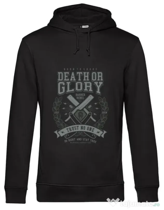 Hoodie barbat cu gluga Death or Glory Negru