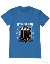 Tricou ADLER barbat Art Is The Bomb Albastru azuriu