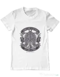 Tricou ADLER barbat Think Like A Captain Act Like A Pirate Alb