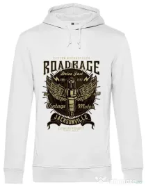 Hoodie barbat cu gluga Road Rage Alb