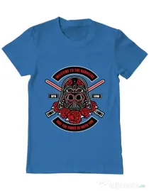 Tricou ADLER barbat Darth Vader Sugar Skull Albastru azuriu