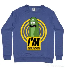 Bluza ADLER barbat I'm pickle Rick! Albastru melanj
