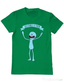 Tricou ADLER barbat Existence is pain Verde mediu