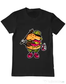 Tricou ADLER barbat Bastard burger Negru