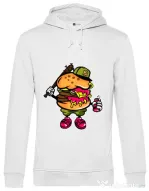 Hoodie barbat cu gluga Bastard burger Alb