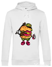 Hoodie barbat cu gluga Bastard burger Alb