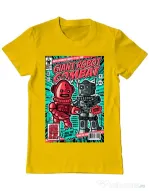 Tricou ADLER barbat Giant robot combat Galben