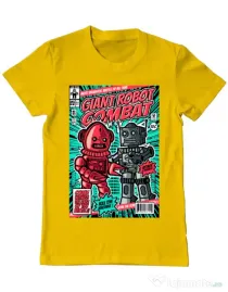 Tricou ADLER barbat Giant robot combat Galben