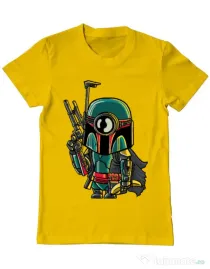 Tricou ADLER barbat Minion Boba Fett Galben