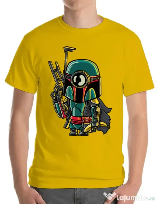 Tricou ADLER barbat Minion Boba Fett Galben
