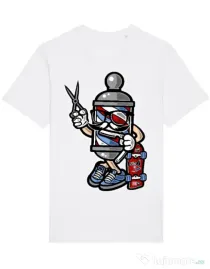Tricou STANLEY STELLA barbat Barber Skater Alb