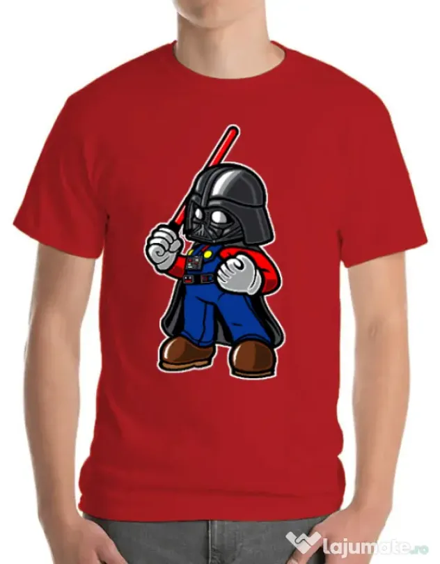 Tricou ADLER barbat Darth plumber Rosu
