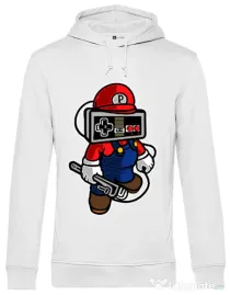 Hoodie barbat cu gluga Player head Alb