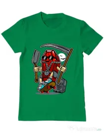 Tricou ADLER barbat Coffin Skater Verde mediu