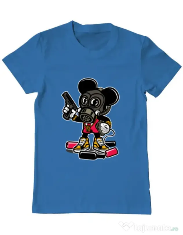 Tricou ADLER barbat Gangsta Mouse Albastru azuriu
