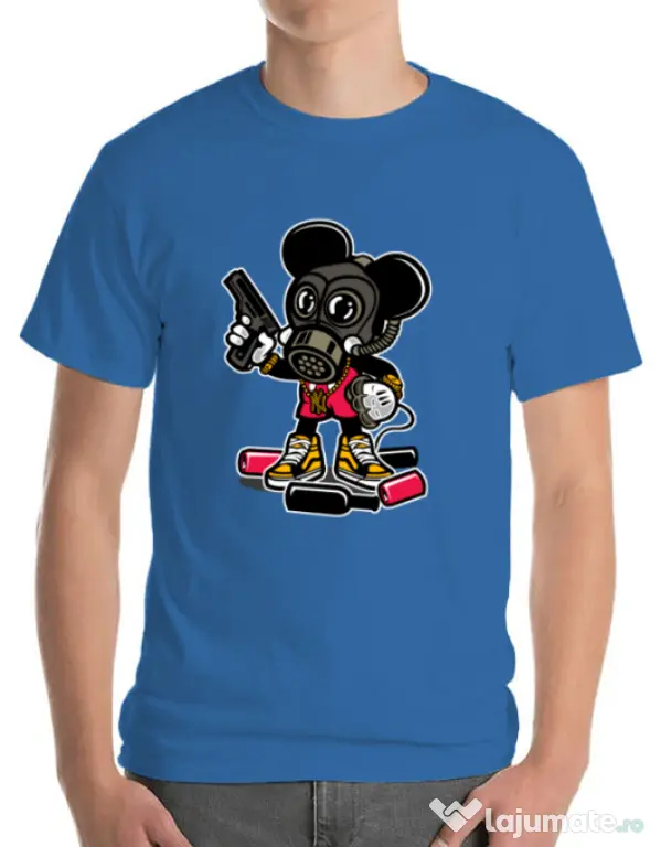 Tricou ADLER barbat Gangsta Mouse Albastru azuriu