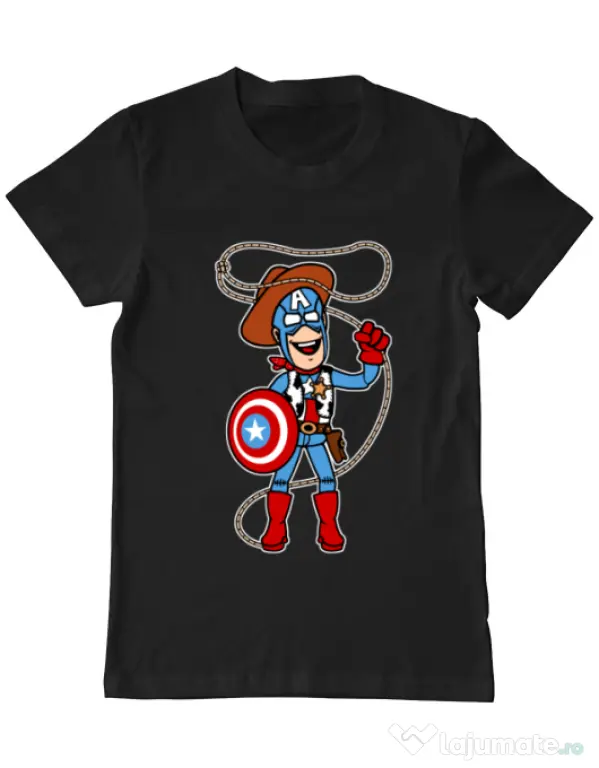Tricou ADLER barbat Captain Woody Negru