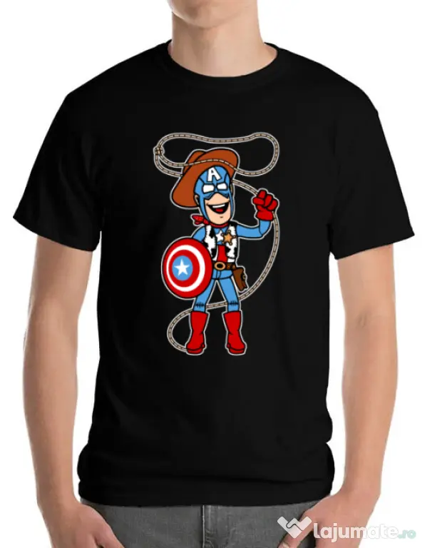 Tricou ADLER barbat Captain Woody Negru