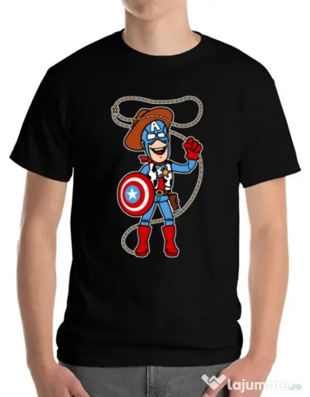 Tricou ADLER barbat Captain Woody Negru