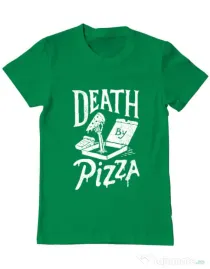 Tricou ADLER barbat Death By Pizza Verde mediu