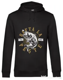 Hoodie barbat cu gluga Bafta la peste Negru